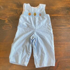 Vintage 18M Doodle Owl Blue Gingham Pants Romper‎ Jumper Checkered